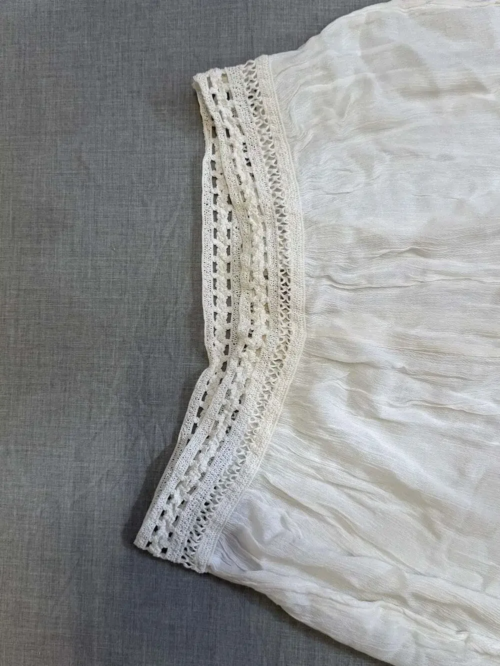Beaches & Boho White Crochet Waistband High Slit Wide Leg Beach Pants Size Large